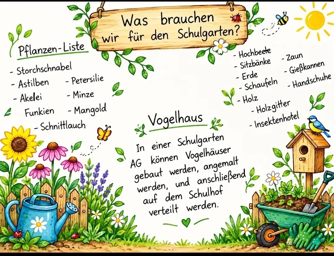 Be­nö­ti­gun­gen für den Schul­gar­ten