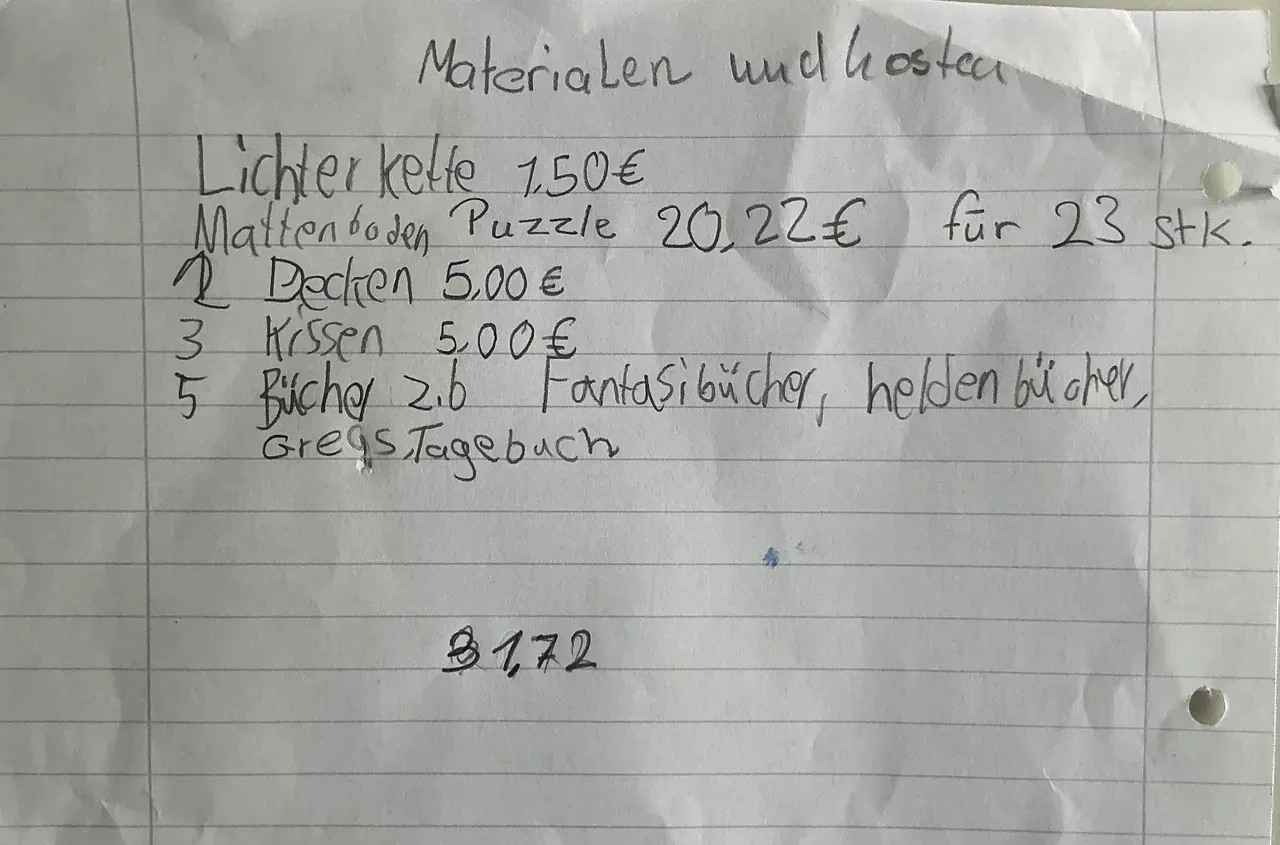 Ma­te­ria­li­en und Kos­ten